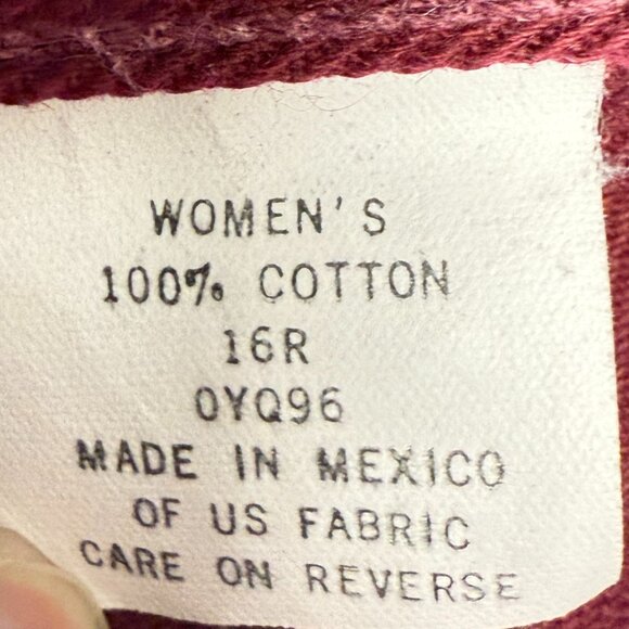 EUC‎ Women's L.L. BEAN Burgundy Denim Straight Leg Jeans | Size 16R - Picture 7 of 7